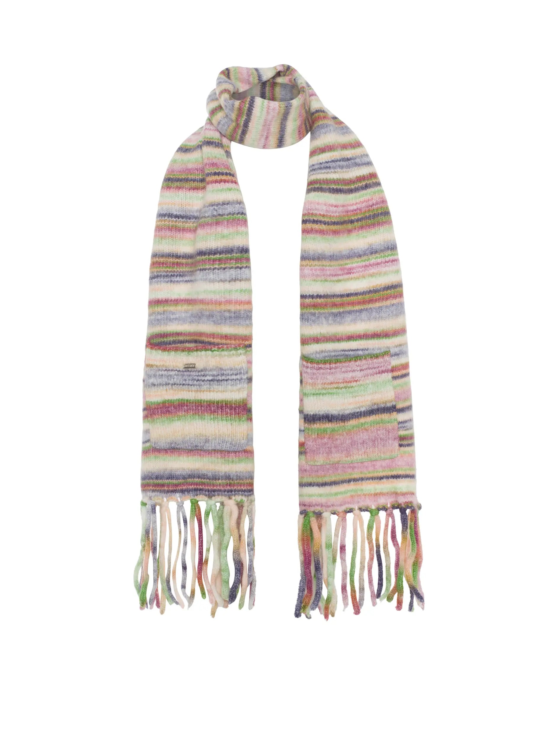 Striped Knitted Scarf with Pockets