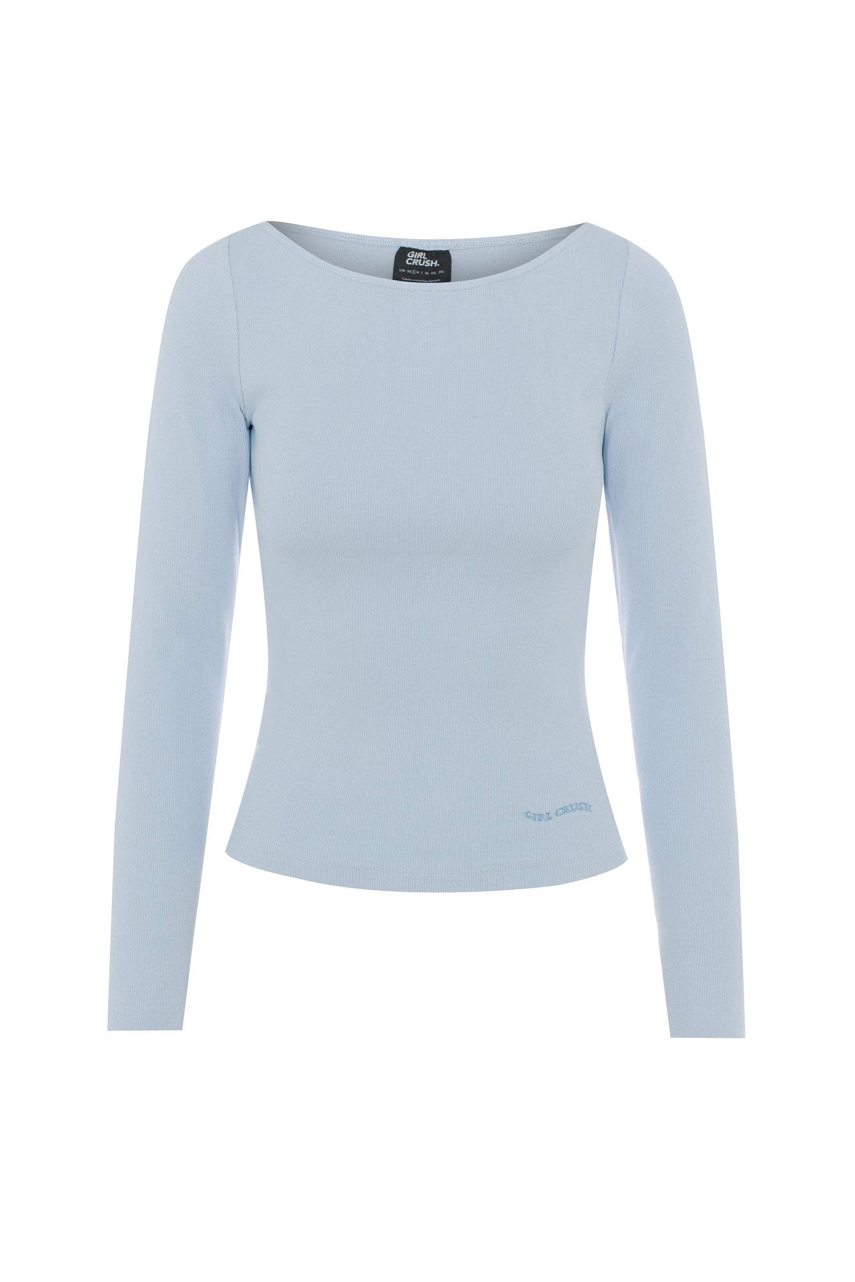 Ribbed long-sleeved top - Blue jay