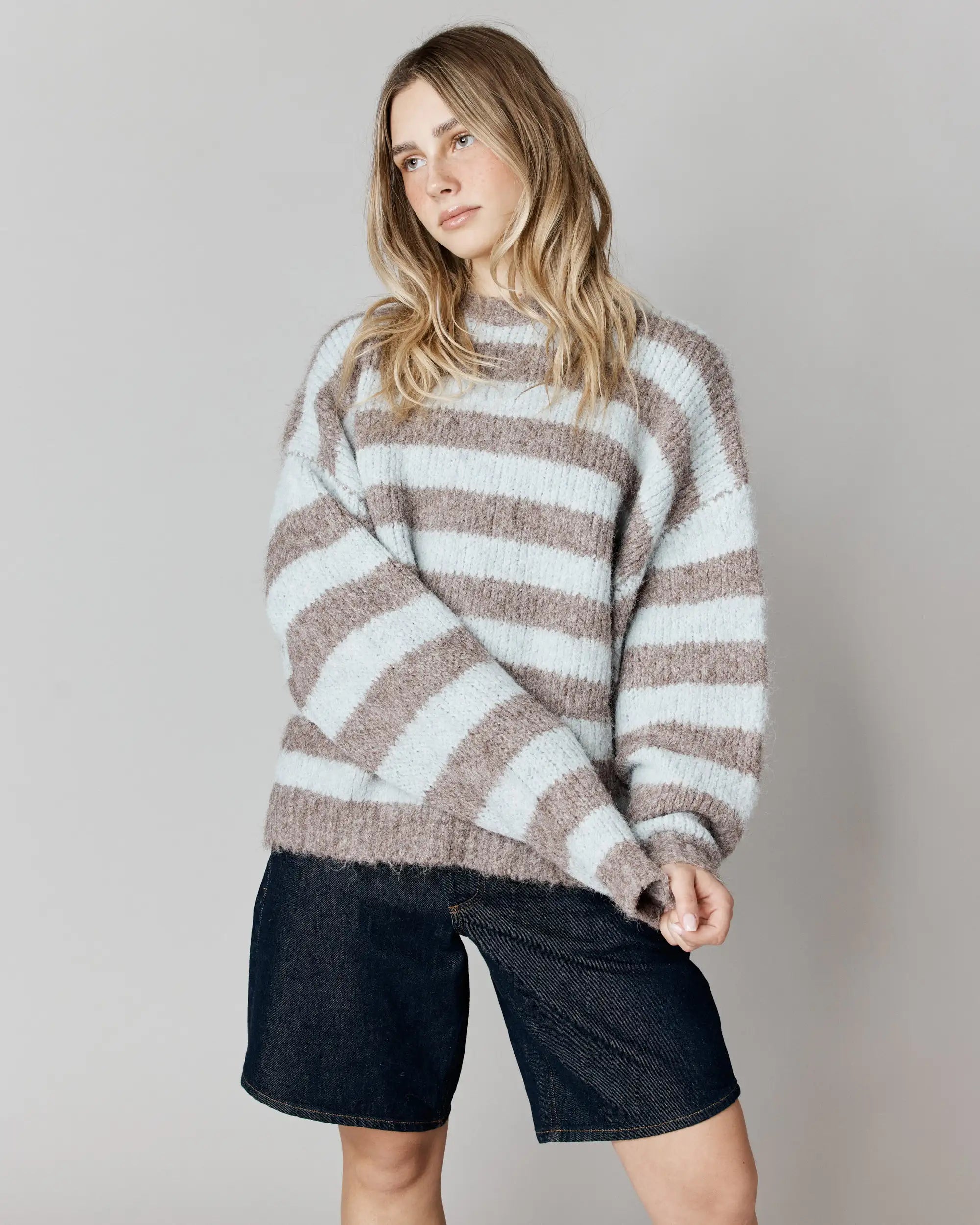 Pull à coupe ample Boréal rayé