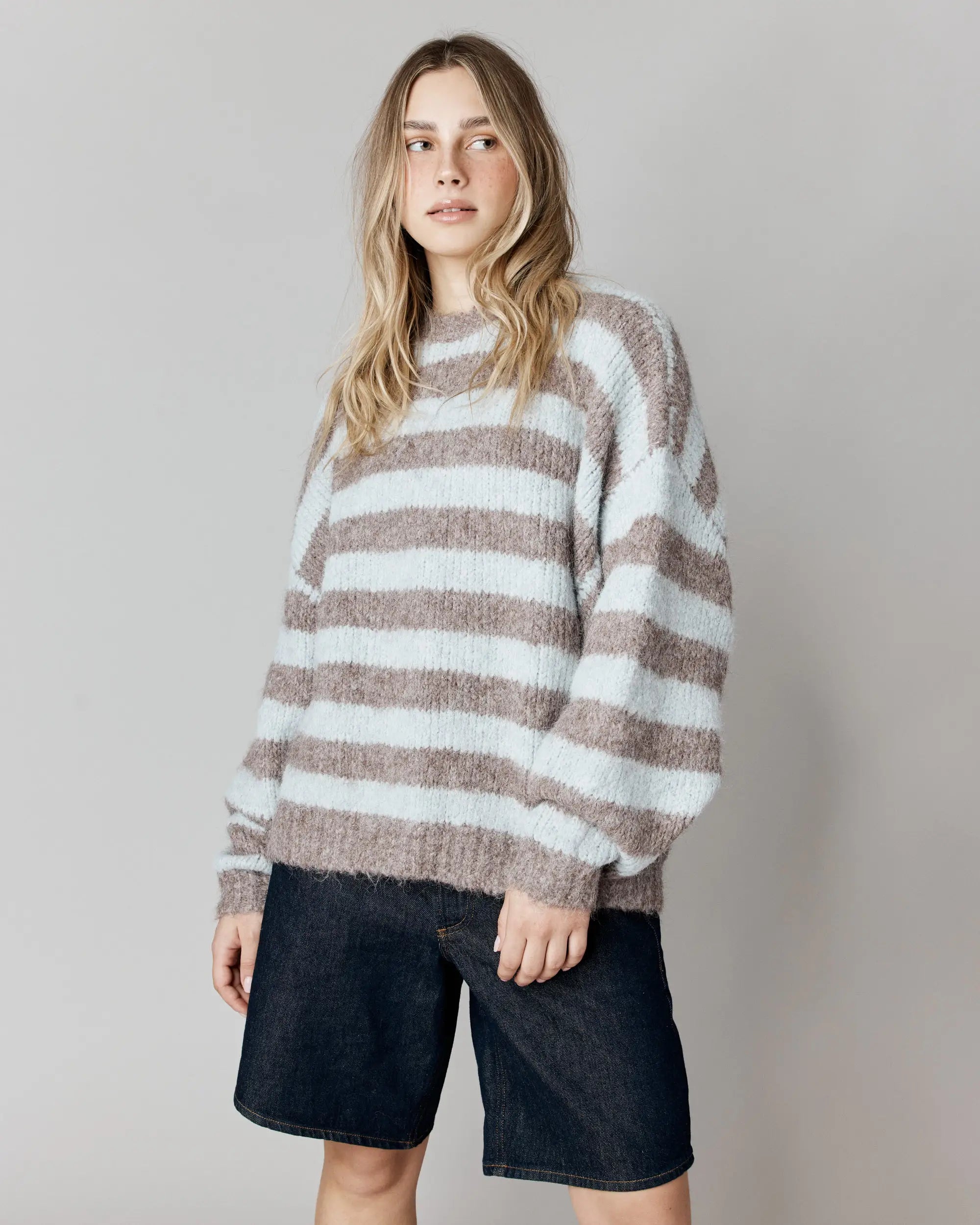Pull à coupe ample Boréal rayé