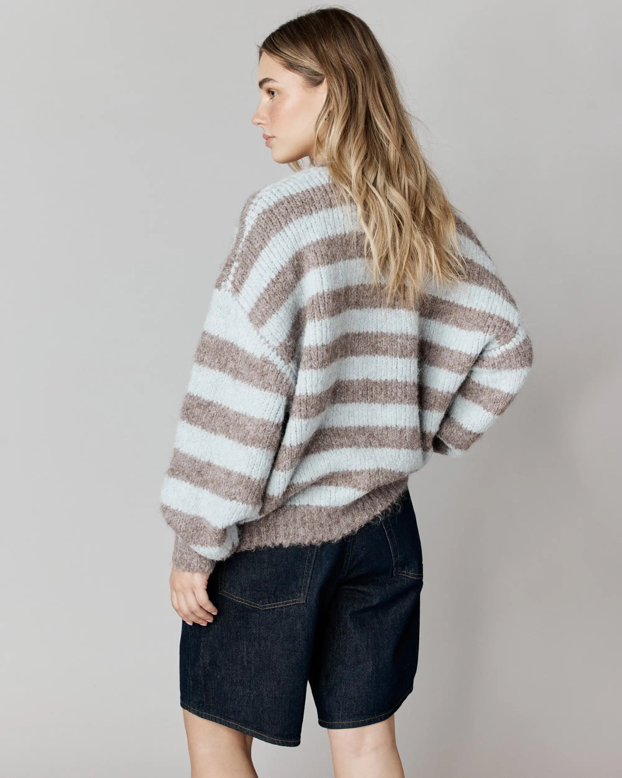 Pull à coupe ample Boréal rayé