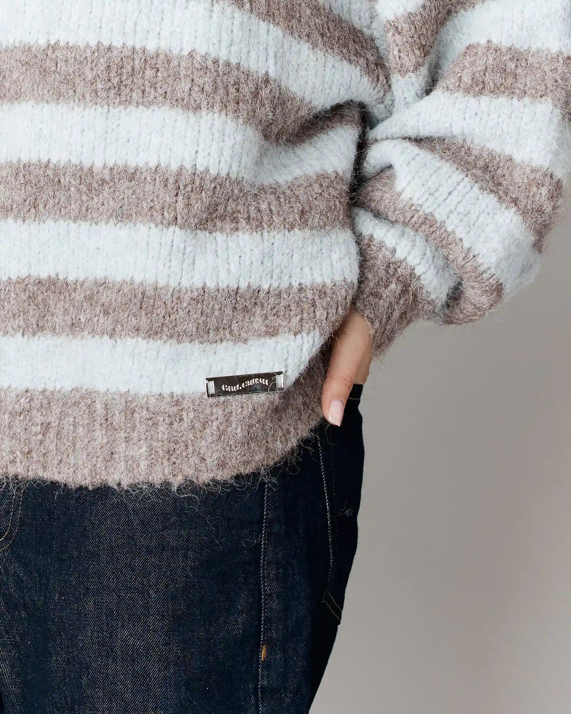 Pull à coupe ample Boréal rayé