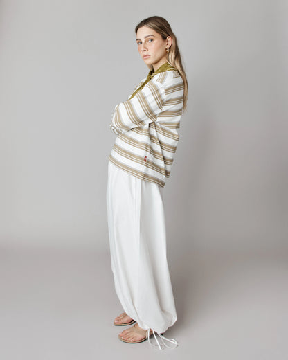 Chandail "vintage" à manches longues rayé - Sable chaud