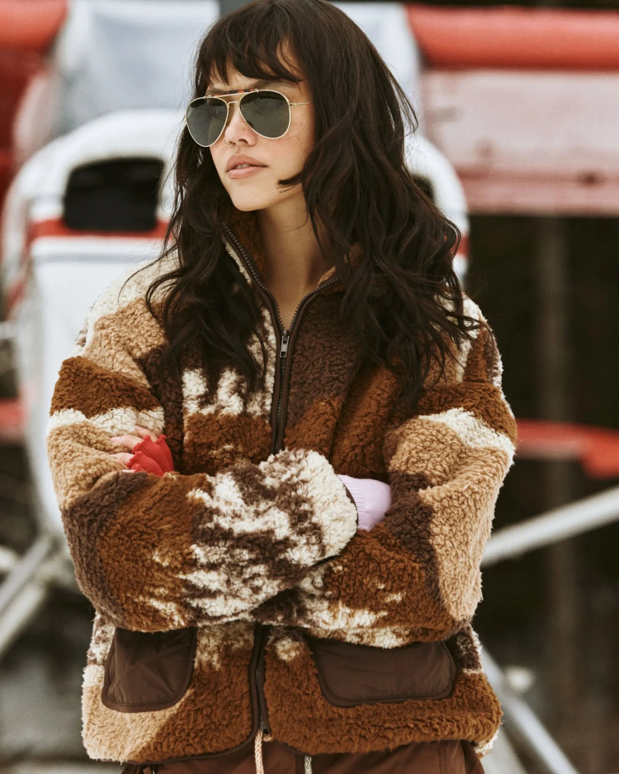 Veste polaire Forêt brune