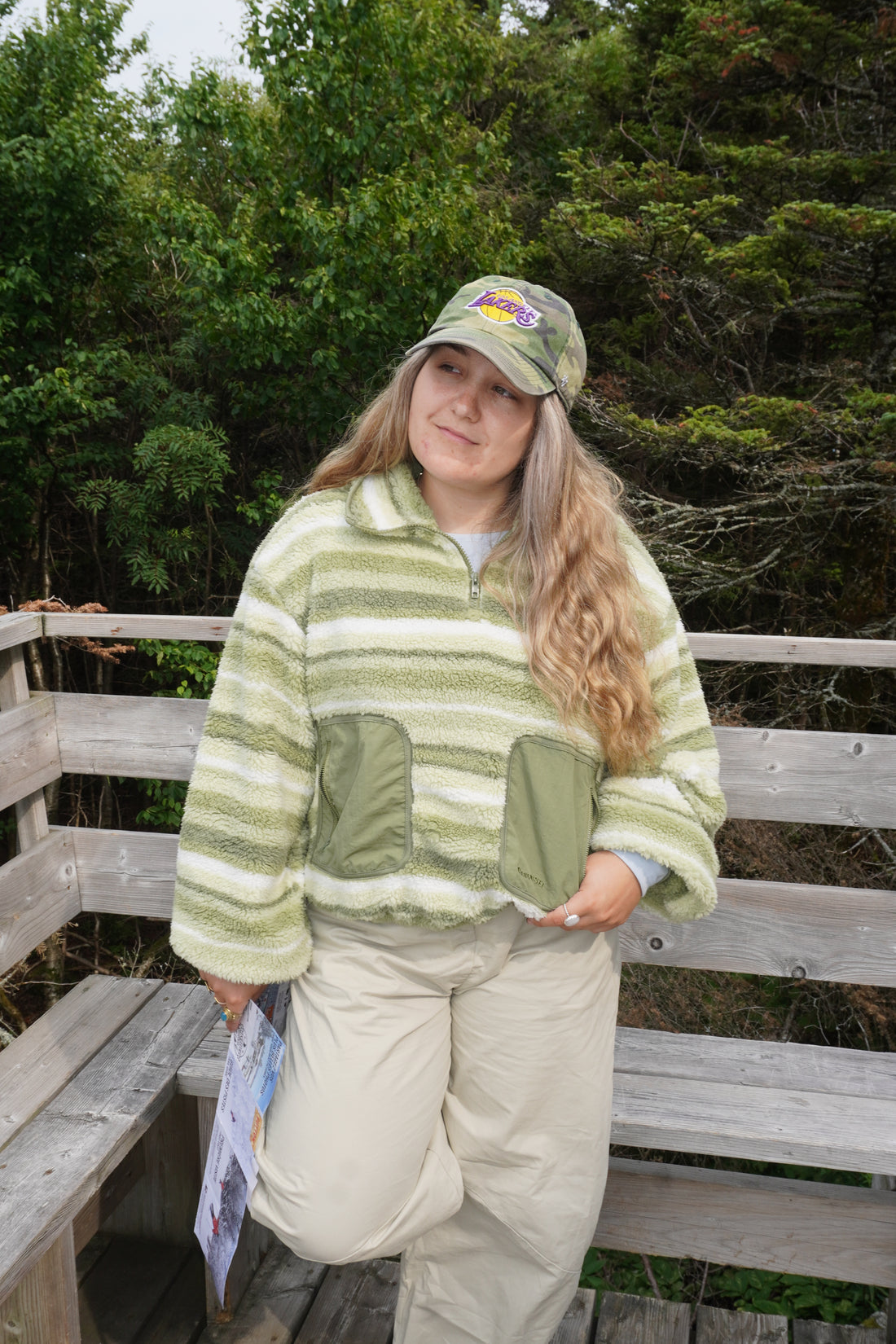 Veste polaire légère 1/4 zip lignée - Forêt boréale