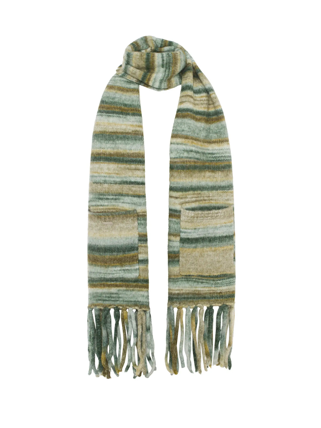 Striped Knitted Scarf with Pockets