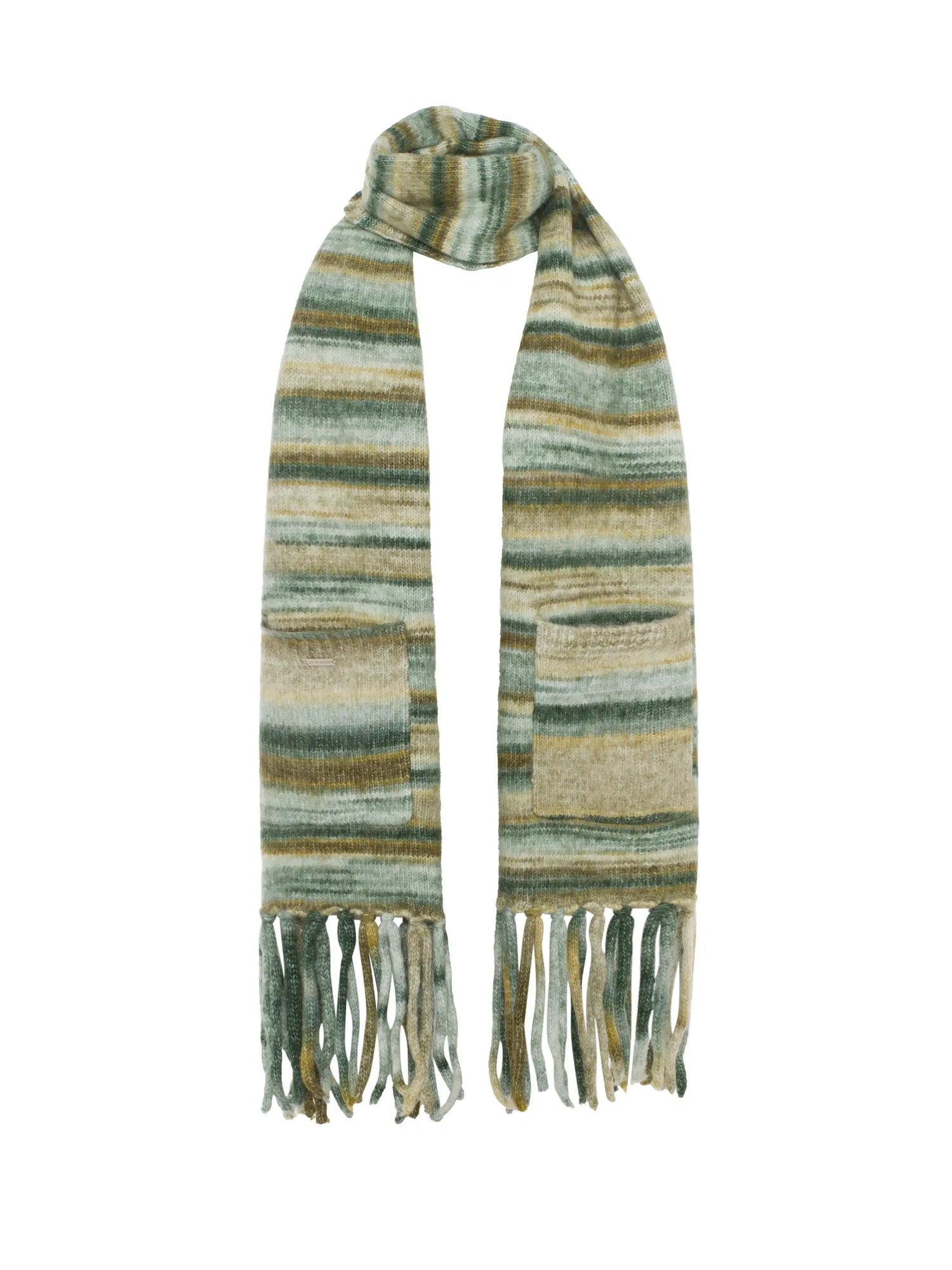 Striped Knitted Scarf with Pockets