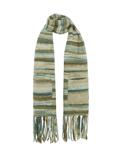Striped Knitted Scarf with Pockets