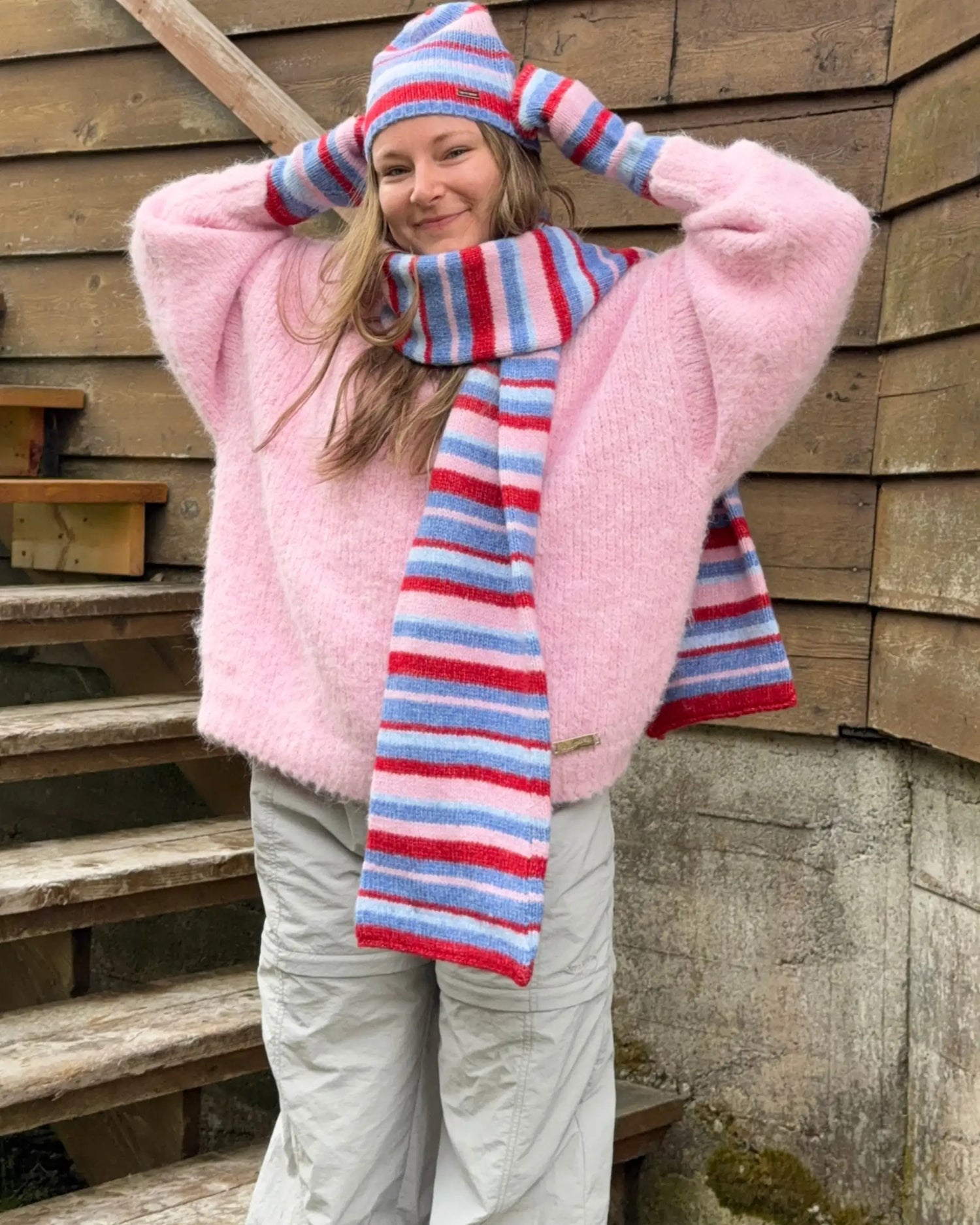 Oversized boreal sweater - Wild Rose