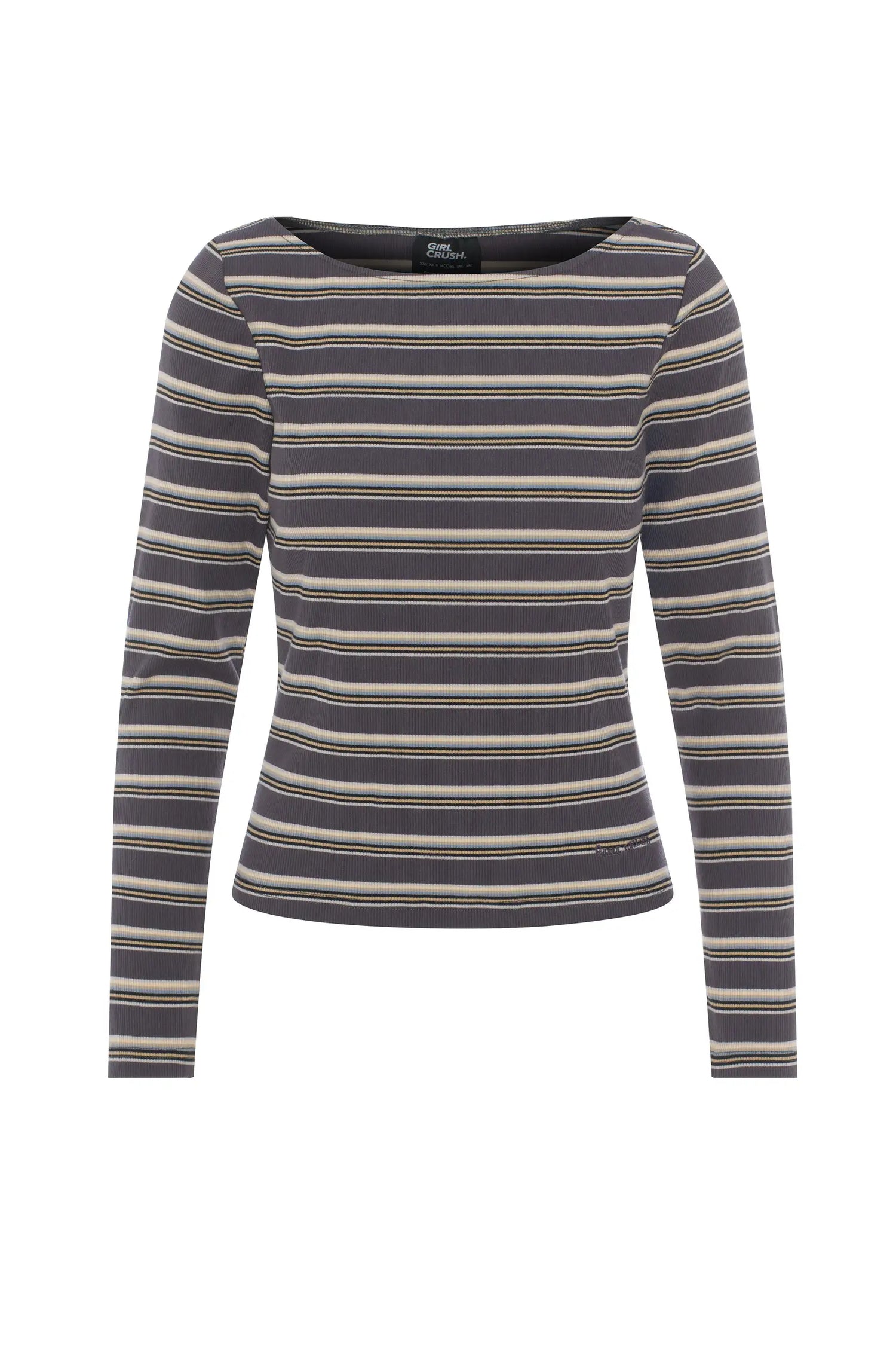 Striped ribbed long-sleeved top - White birch