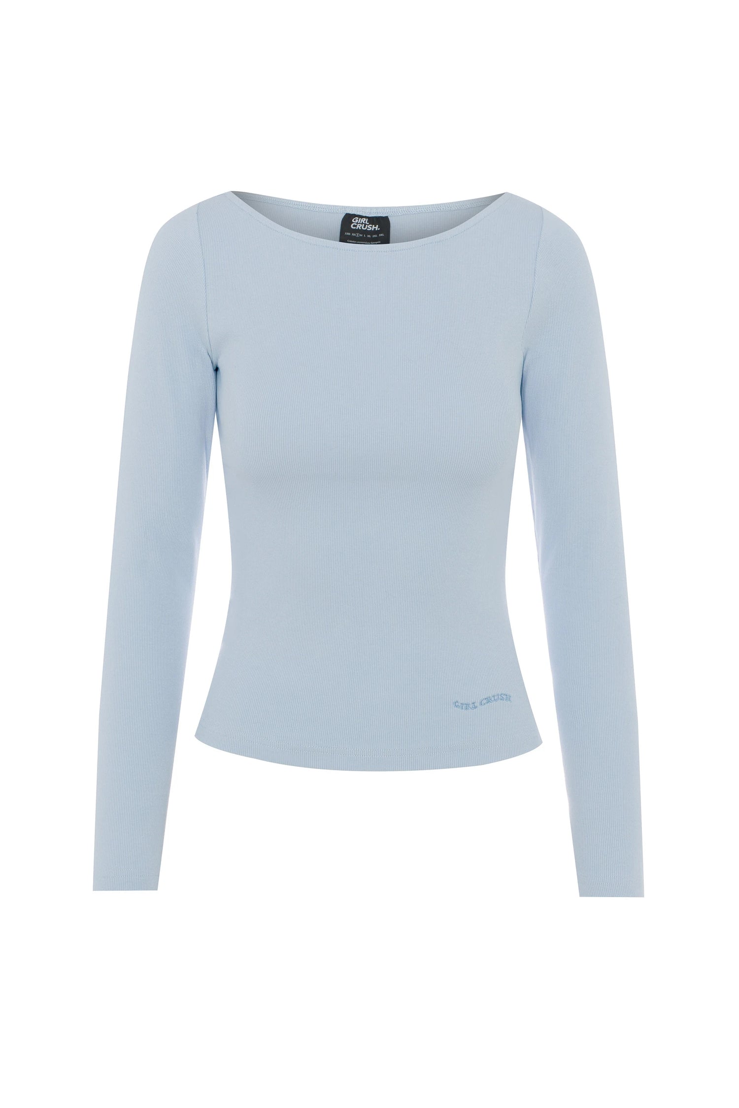 Ribbed long-sleeved top - Blue jay