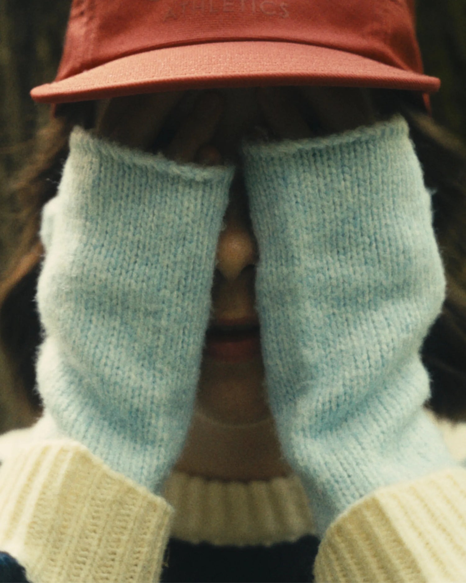 Fingerless mittens - Blue jay