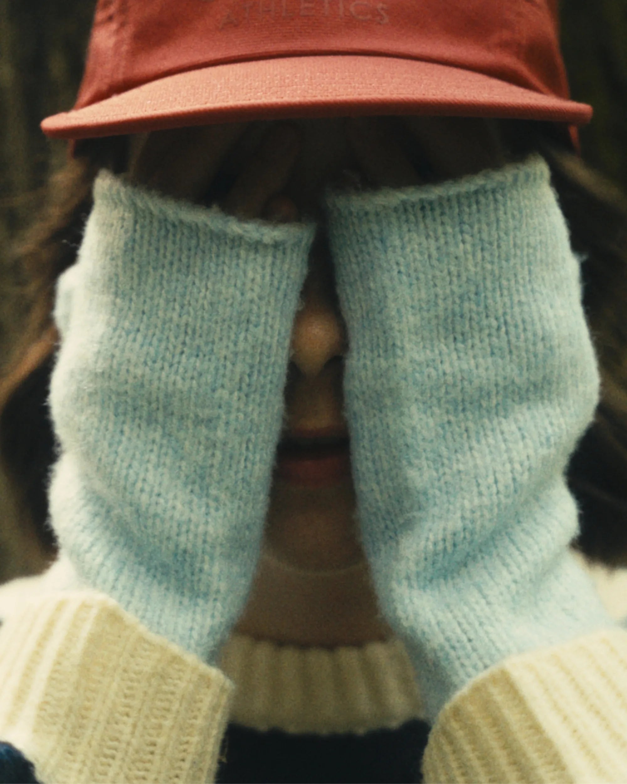 Fingerless mittens - Blue jay