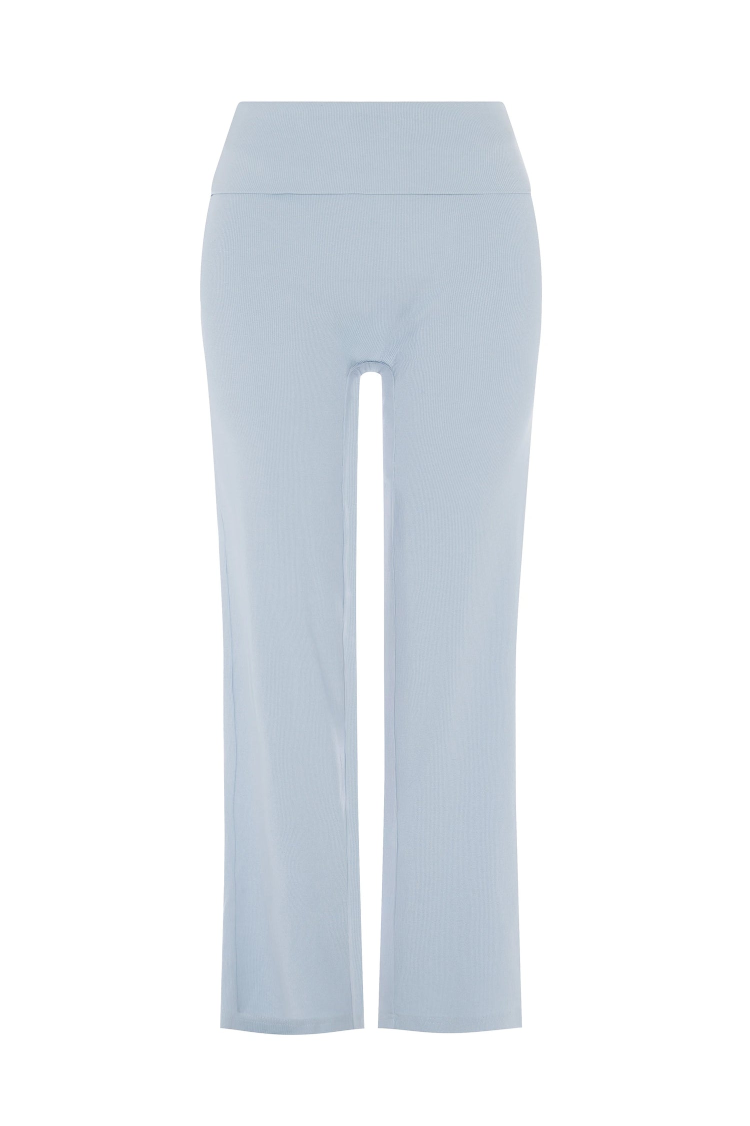 Ribbed pants with foldover waist - Blue jay