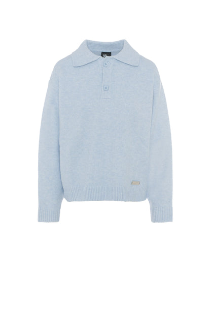 Knit polo shirt - Blue jay