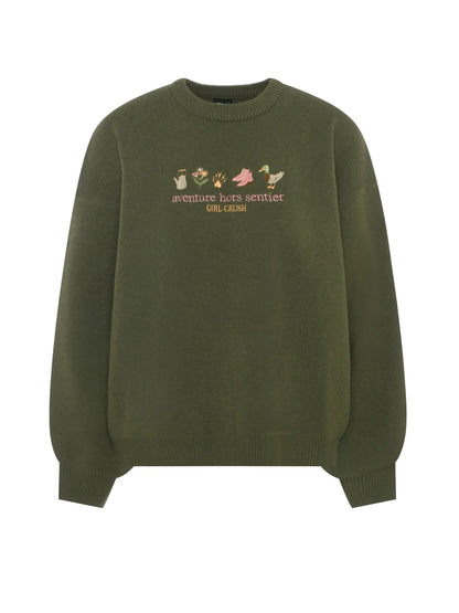 Oversized crewneck sweater - Off-Trail Adventure