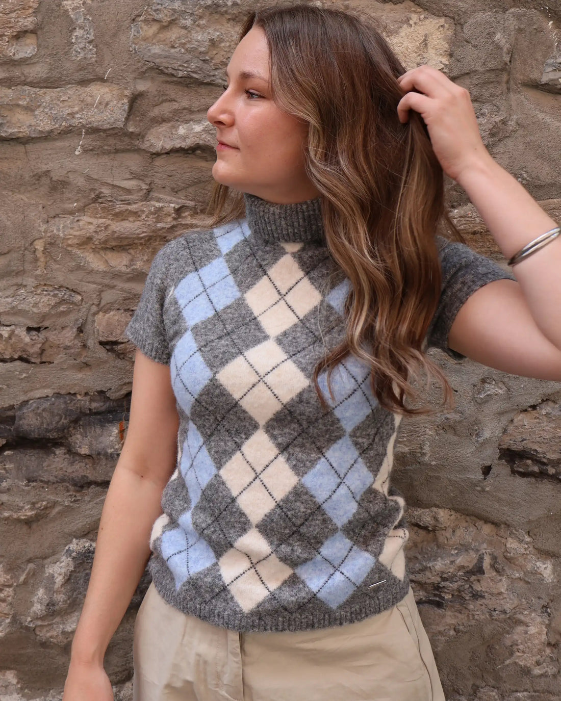 Short-sleeved turtleneck - Argyle