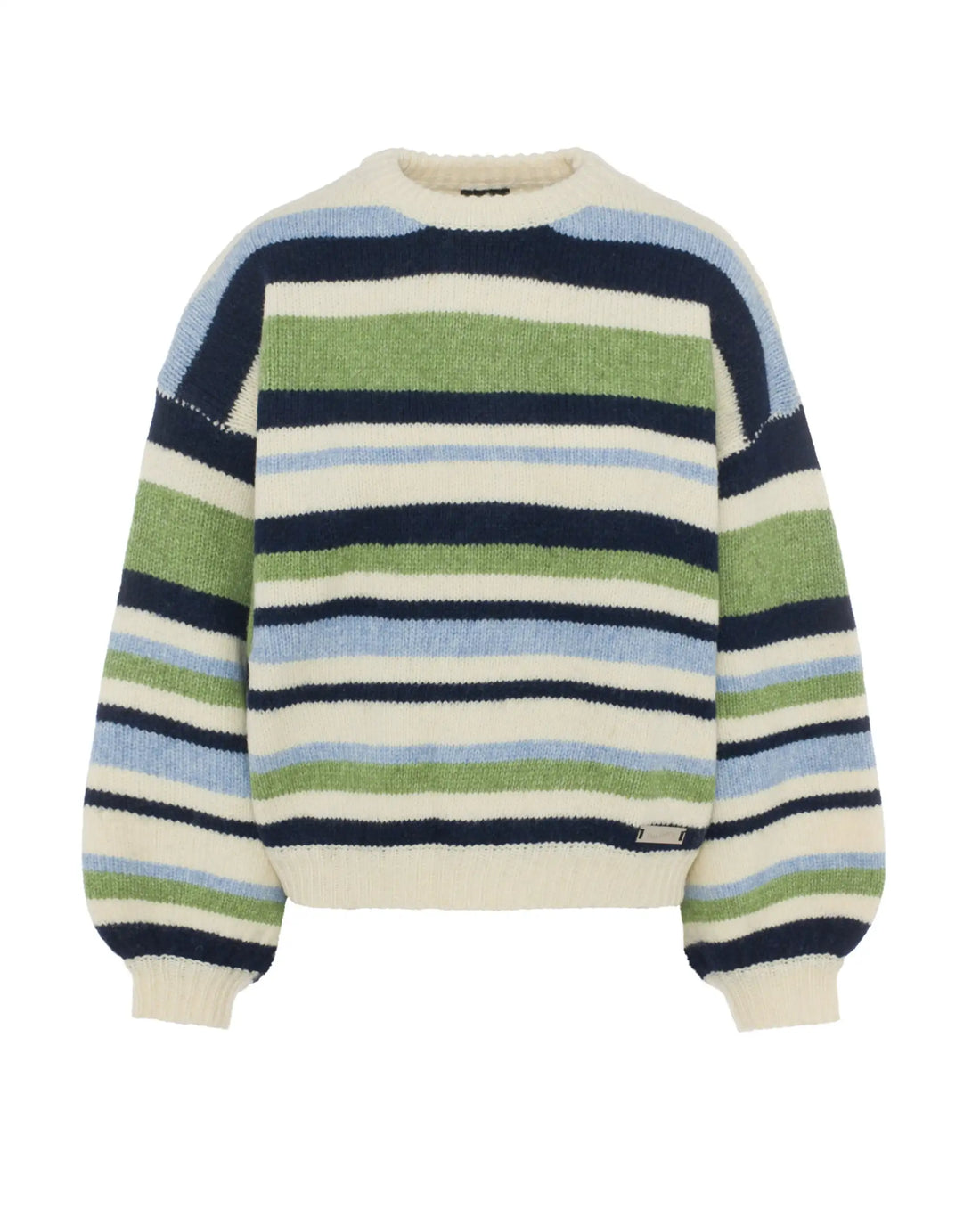Oversized striped sweater - Mallard 