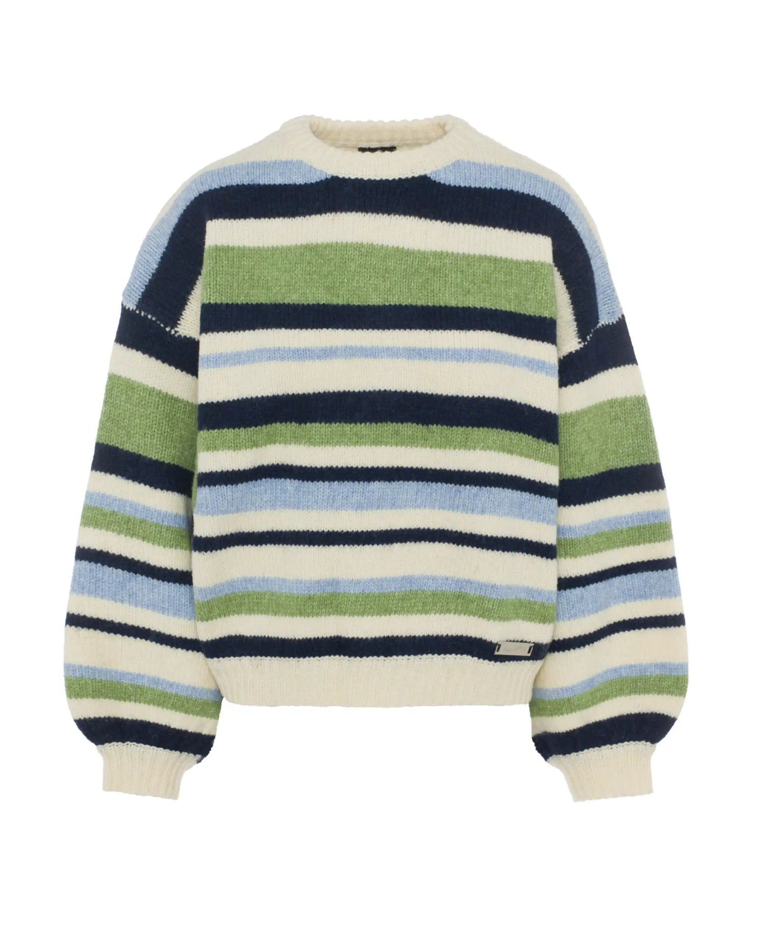 Oversized striped sweater - Mallard 