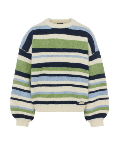 Oversized striped sweater - Mallard 