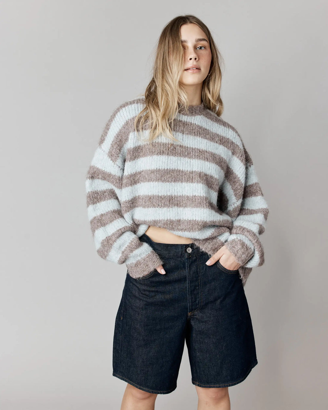 Pull à coupe ample Boréal rayé