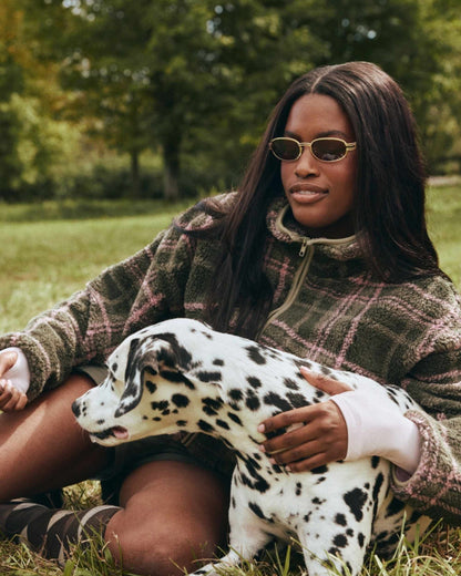 Checkered polar fleece jacket - The Heiress