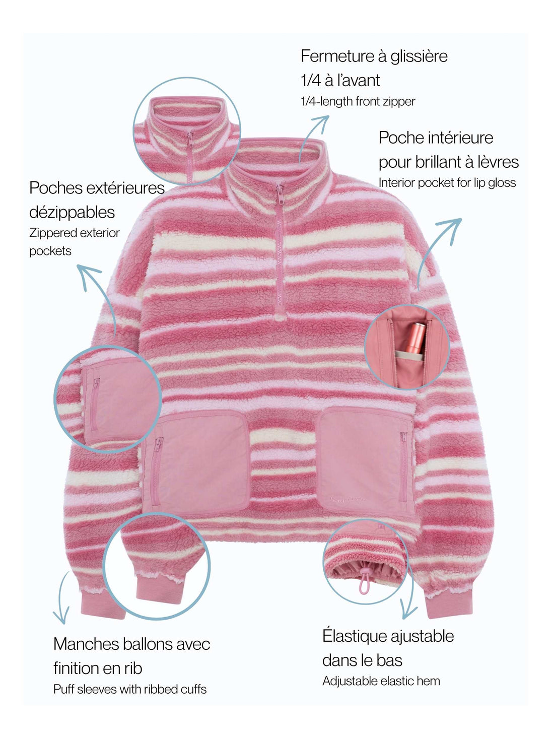 Veste polaire légère 1/4 zip - La pionnière