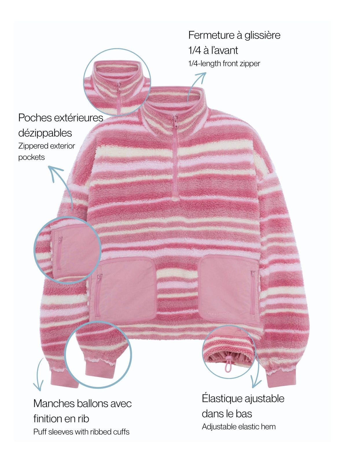 Veste polaire légère 1/4 zip - La pionnière