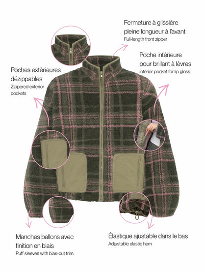 Checkered polar fleece jacket - The Heiress