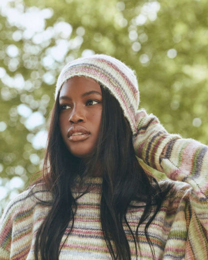 Striped knit toque