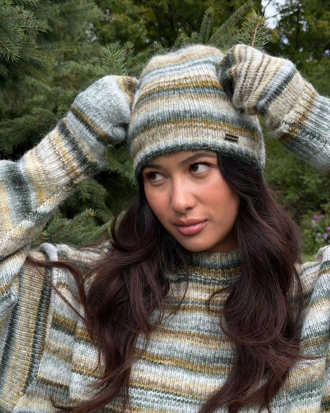Striped knit toque