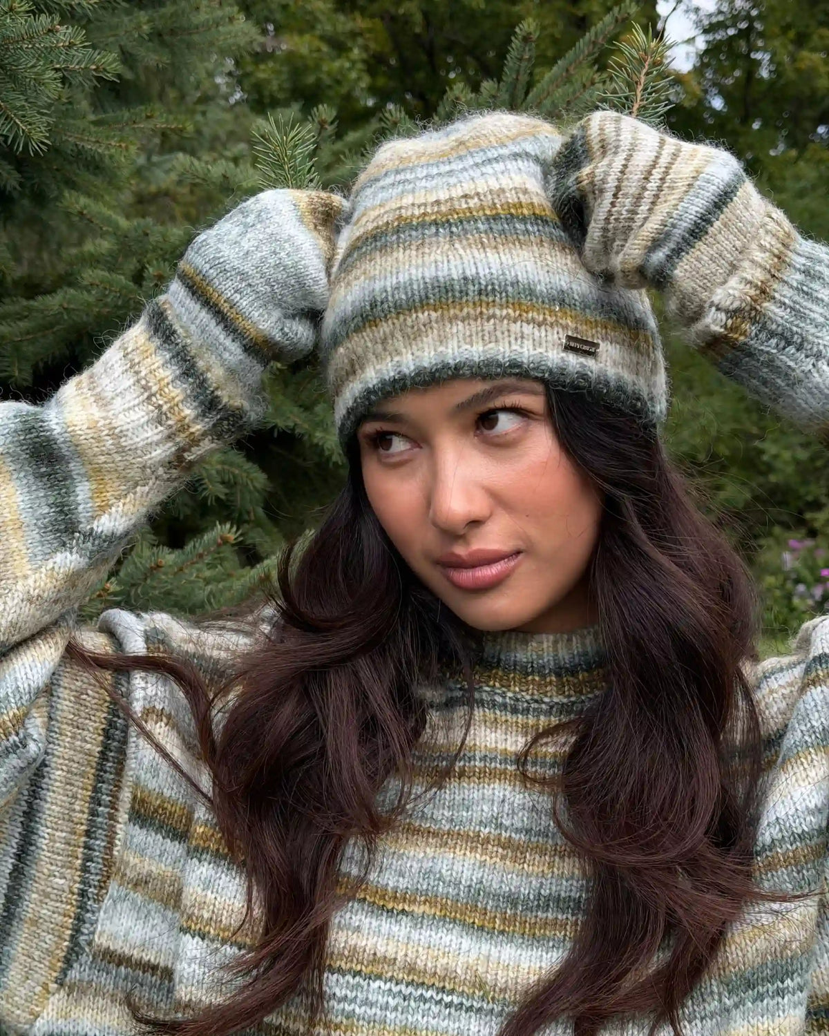 Striped knit toque