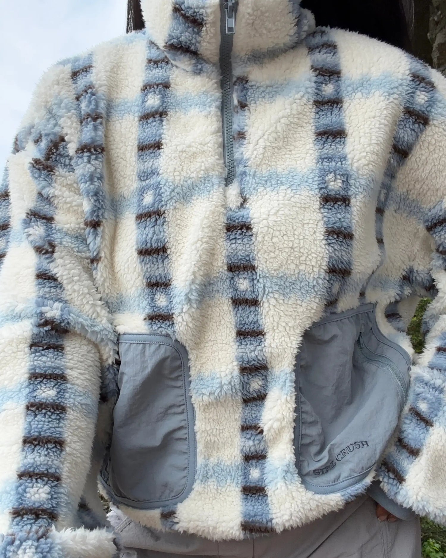 Veste polaire légère 1/4 zip à carreaux - Bouclier canadien