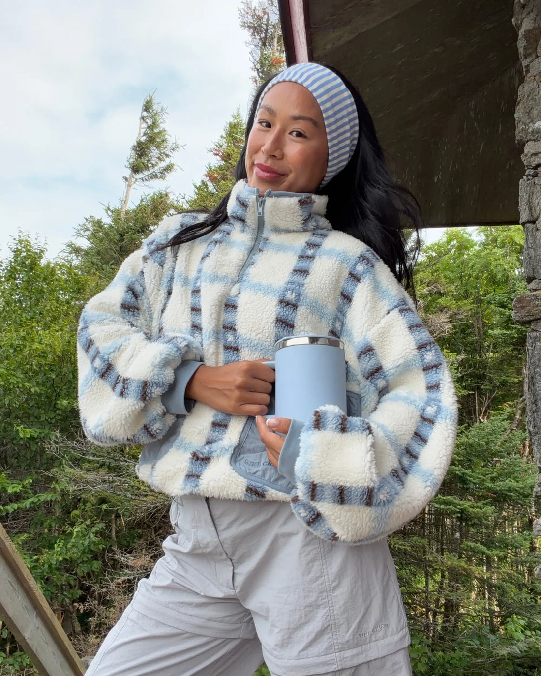 Veste polaire légère 1/4 zip à carreaux - Bouclier canadien