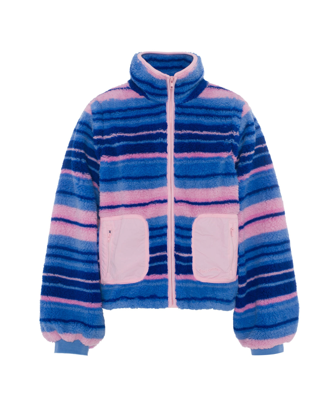 Lightweight Striped modular fleece jacket - Cortinaire purple