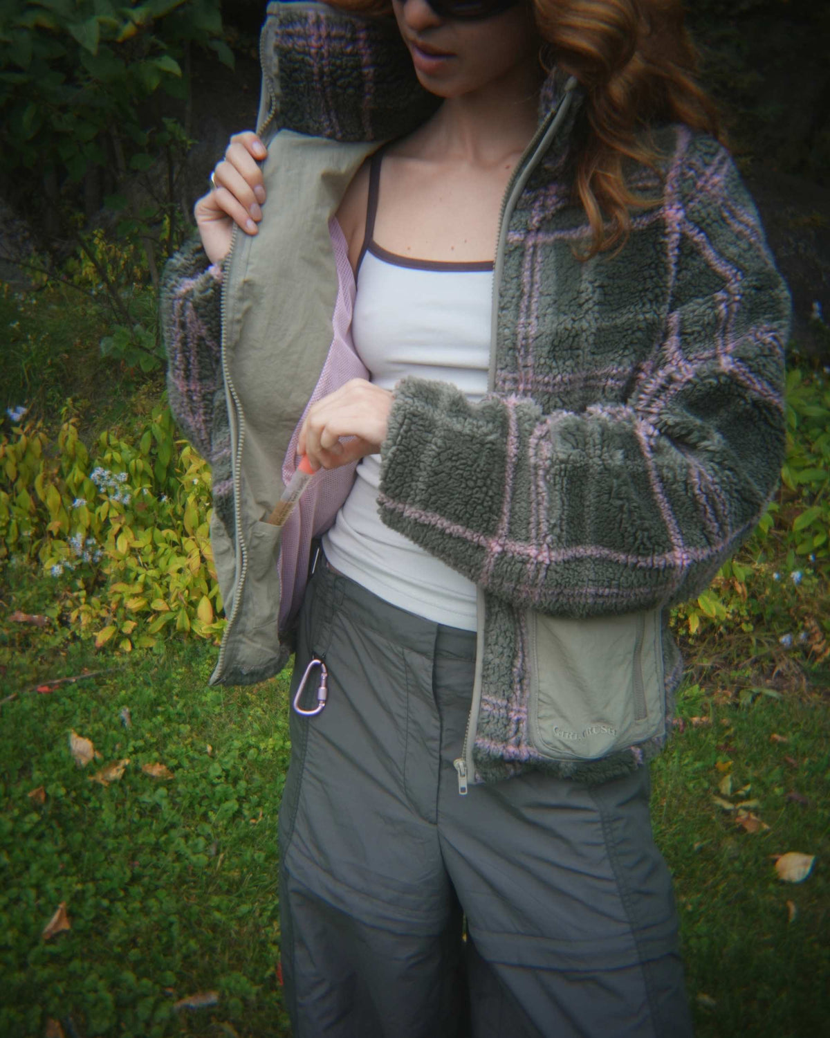 Checkered polar fleece jacket - The Heiress