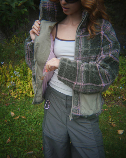 Checkered polar fleece jacket - The Heiress