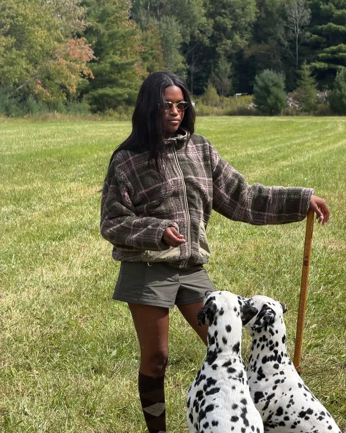 Checkered polar fleece jacket - The Heiress