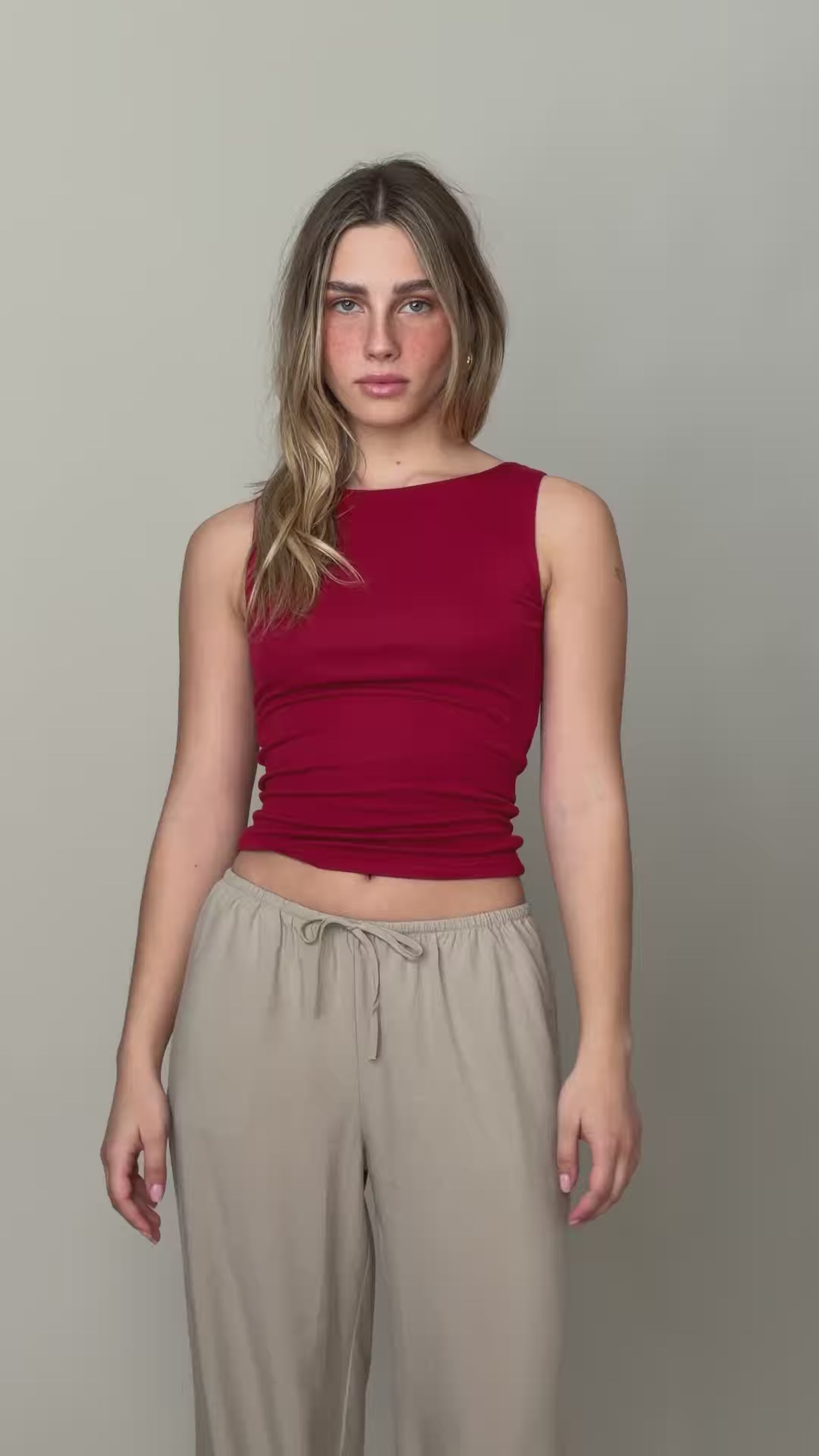 Camisole à dos ouvert - Marinière
